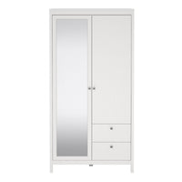 Thumbnail for Madrid Wardrobe with 1 door 1 mirror door + 2 drawers White