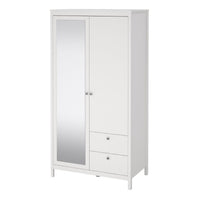 Thumbnail for Madrid Wardrobe with 1 door 1 mirror door + 2 drawers White