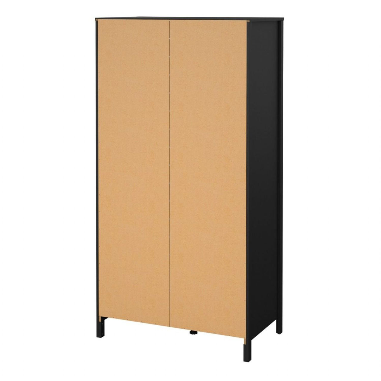 Madrid Wardrobe with 1 door 1 mirror door + 2 drawers Matt Black