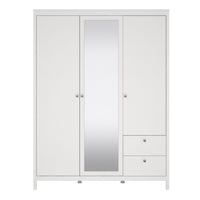 Thumbnail for Madrid Wardrobe with 2 doors 1 mirror door + 2 drawers White