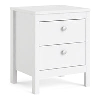 Thumbnail for Bedside Table 2 drawers in White