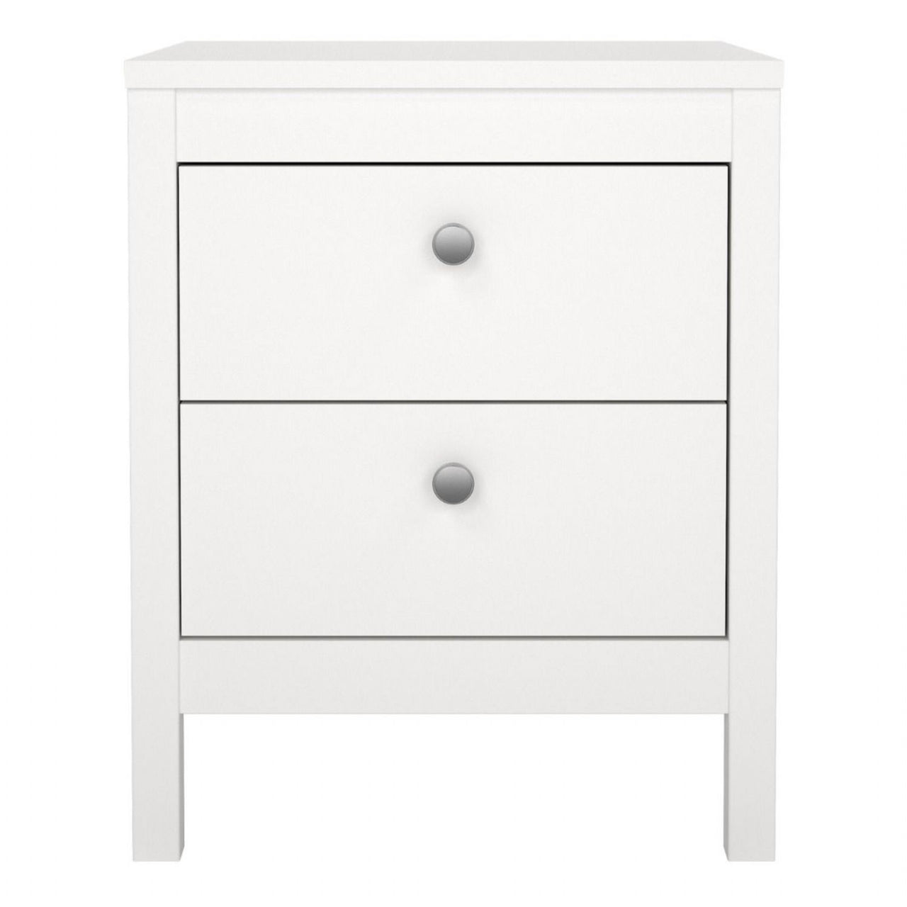 Bedside Table 2 drawers in White