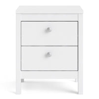 Thumbnail for Bedside Table 2 drawers in White