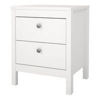 Thumbnail for Bedside Table 2 drawers in White