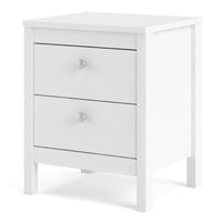 Thumbnail for Bedside Table 2 drawers in White