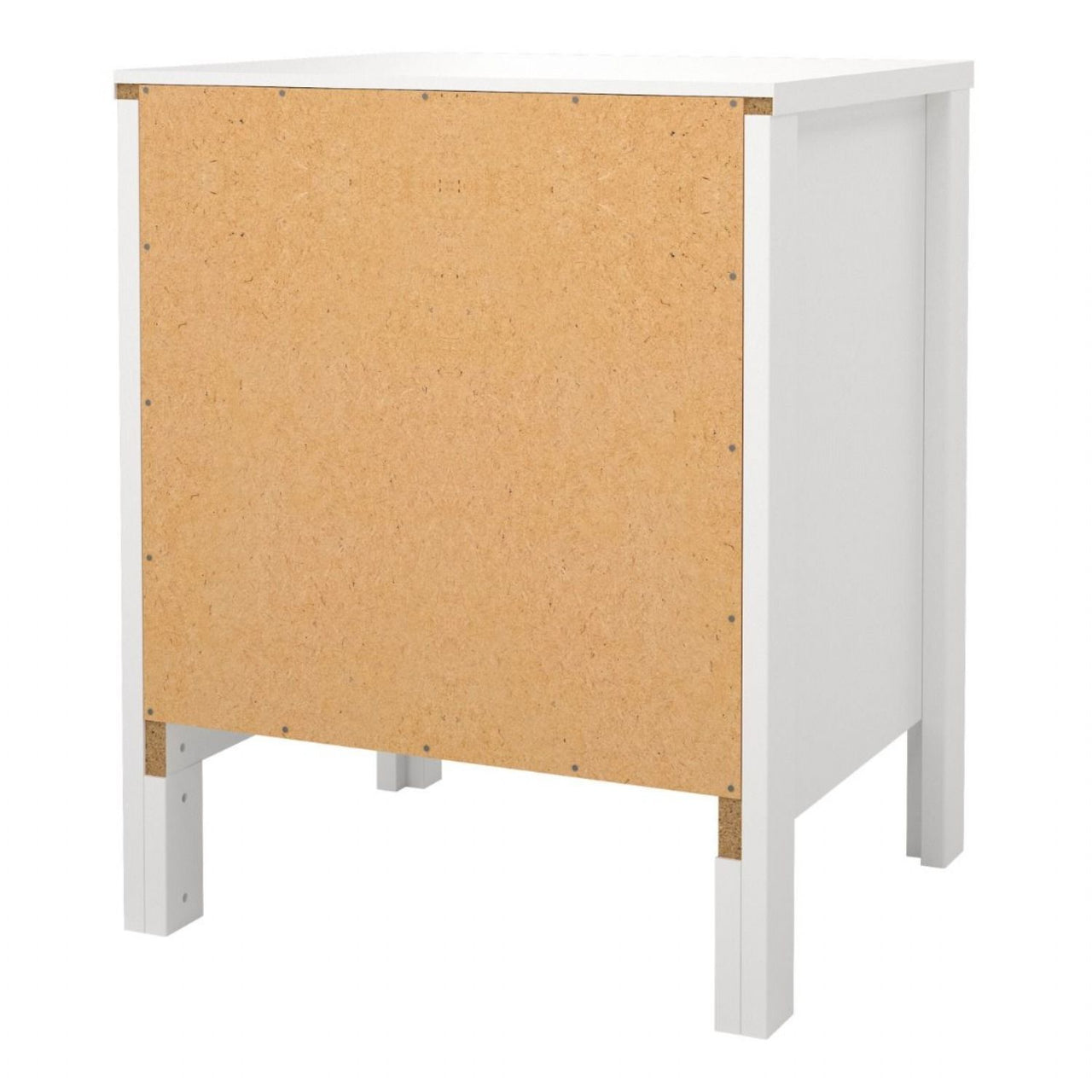 Bedside Table 2 drawers in White