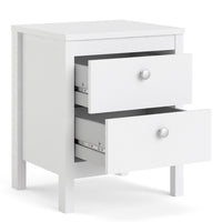 Thumbnail for Bedside Table 2 drawers in White