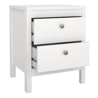 Thumbnail for Bedside Table 2 drawers in White