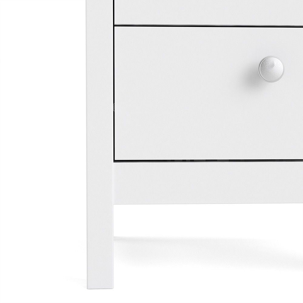 Bedside Table 2 drawers in White