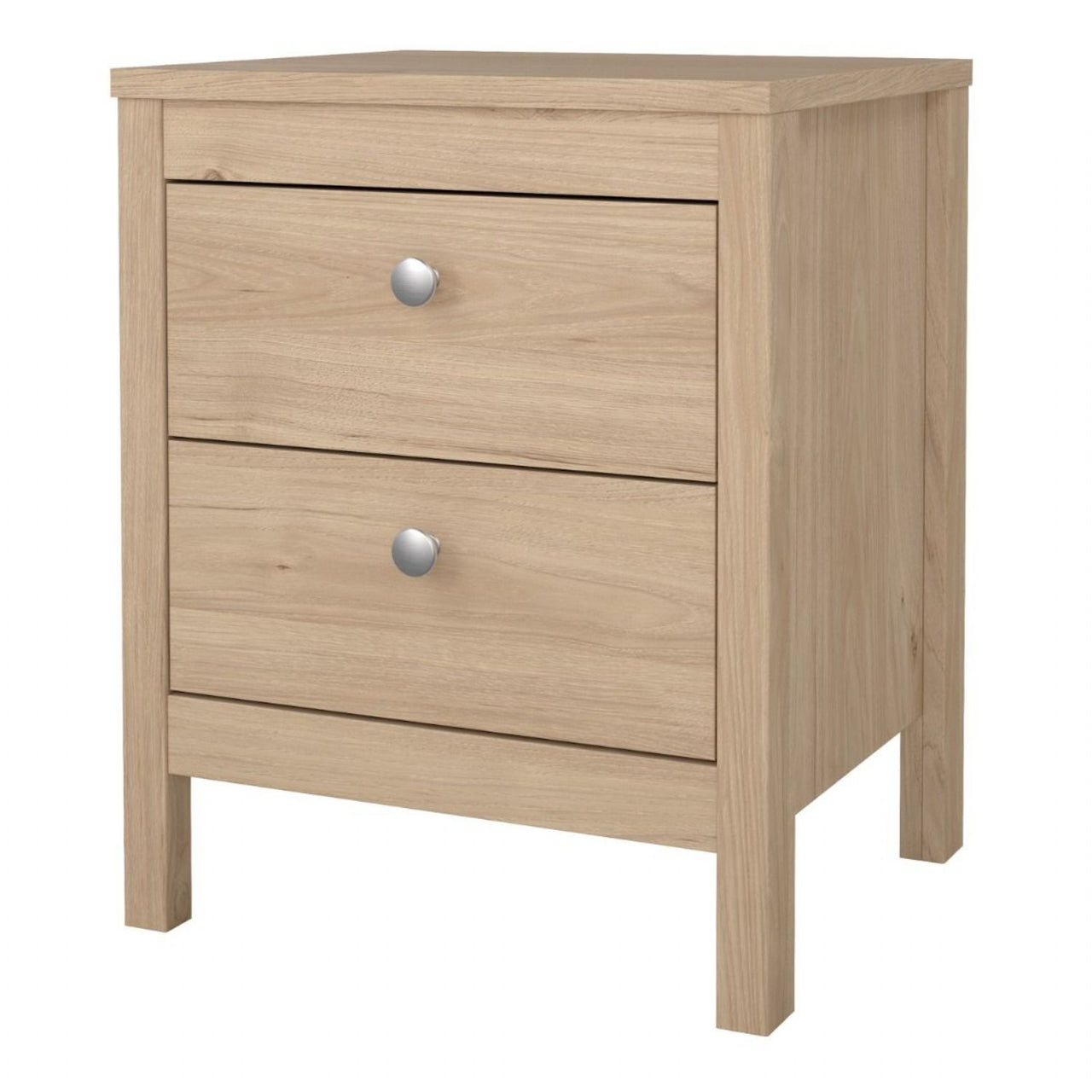 Madrid Bedside Table 2 Drawers in Jackson Hickory Oak