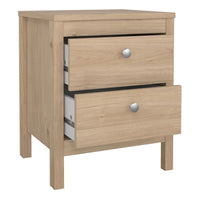 Thumbnail for Madrid Bedside Table 2 Drawers in Jackson Hickory Oak