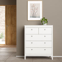 Thumbnail for White 5 Drawer Chest With Round Metal Knobs