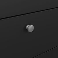 Thumbnail for Matt Black 5 Drawer Chest Drawers Round Metal Knobs