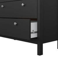 Thumbnail for Matt Black 5 Drawer Chest Drawers Round Metal Knobs