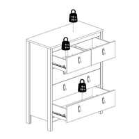 Thumbnail for Matt Black 5 Drawer Chest Drawers Round Metal Knobs