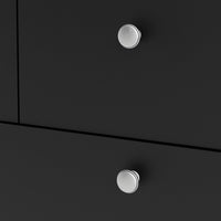 Thumbnail for Matt Black 5 Drawer Chest Drawers Round Metal Knobs