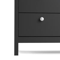 Thumbnail for Matt Black 5 Drawer Chest Drawers Round Metal Knobs