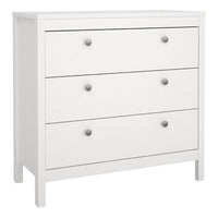 Thumbnail for Modern Wide White 3 Drawer Chest