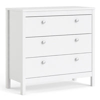 Thumbnail for Modern Wide White 3 Drawer Chest