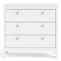 Thumbnail for Modern Wide White 3 Drawer Chest