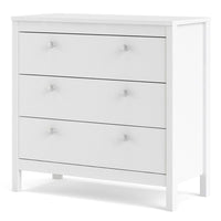 Thumbnail for Modern Wide White 3 Drawer Chest