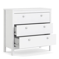 Thumbnail for Modern Wide White 3 Drawer Chest