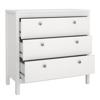 Thumbnail for Modern Wide White 3 Drawer Chest