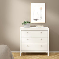 Thumbnail for Modern Wide White 3 Drawer Chest