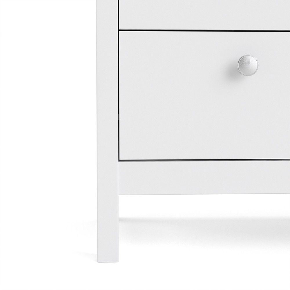 Modern Wide White 3 Drawer Chest