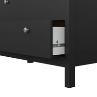 Thumbnail for Wide Matt Black 3 Drawer Chest With Metal Handles