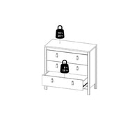 Thumbnail for Wide Matt Black 3 Drawer Chest With Metal Handles