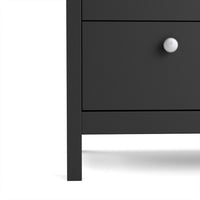 Thumbnail for Wide Matt Black 3 Drawer Chest With Metal Handles