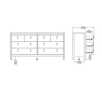 Thumbnail for Wide White 8 Drawer Double Dresser With Metal Knobs 79.7x159.4x38.4cm