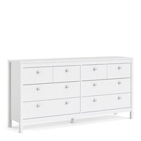 Thumbnail for Wide White 8 Drawer Double Dresser With Metal Knobs 79.7x159.4x38.4cm