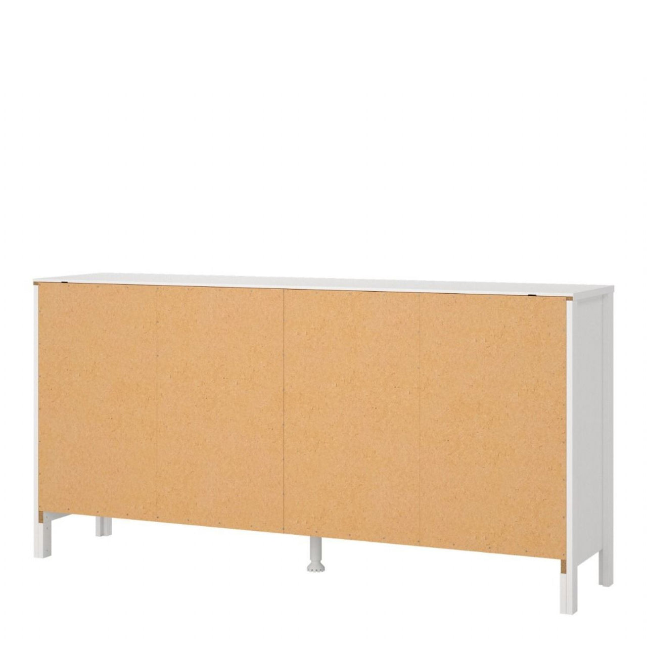 Wide White 8 Drawer Double Dresser With Metal Knobs 79.7x159.4x38.4cm