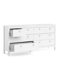 Thumbnail for Wide White 8 Drawer Double Dresser With Metal Knobs 79.7x159.4x38.4cm