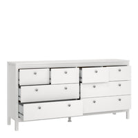 Thumbnail for Wide White 8 Drawer Double Dresser With Metal Knobs 79.7x159.4x38.4cm