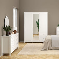 Thumbnail for Wide White 8 Drawer Double Dresser With Metal Knobs 79.7x159.4x38.4cm