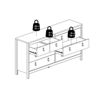 Thumbnail for Matt Black 8 Drawer Double Chest With Metal Handles