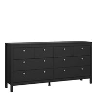 Thumbnail for Matt Black 8 Drawer Double Chest With Metal Handles