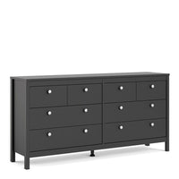 Thumbnail for Matt Black 8 Drawer Double Chest With Metal Handles