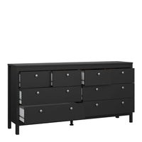 Thumbnail for Matt Black 8 Drawer Double Chest With Metal Handles