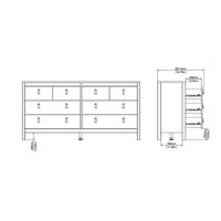 Thumbnail for Matt Black 8 Drawer Double Chest With Metal Handles