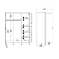 Thumbnail for Large White 3 Door Triple Wardrobe 200cm Tall x 150cm Wide