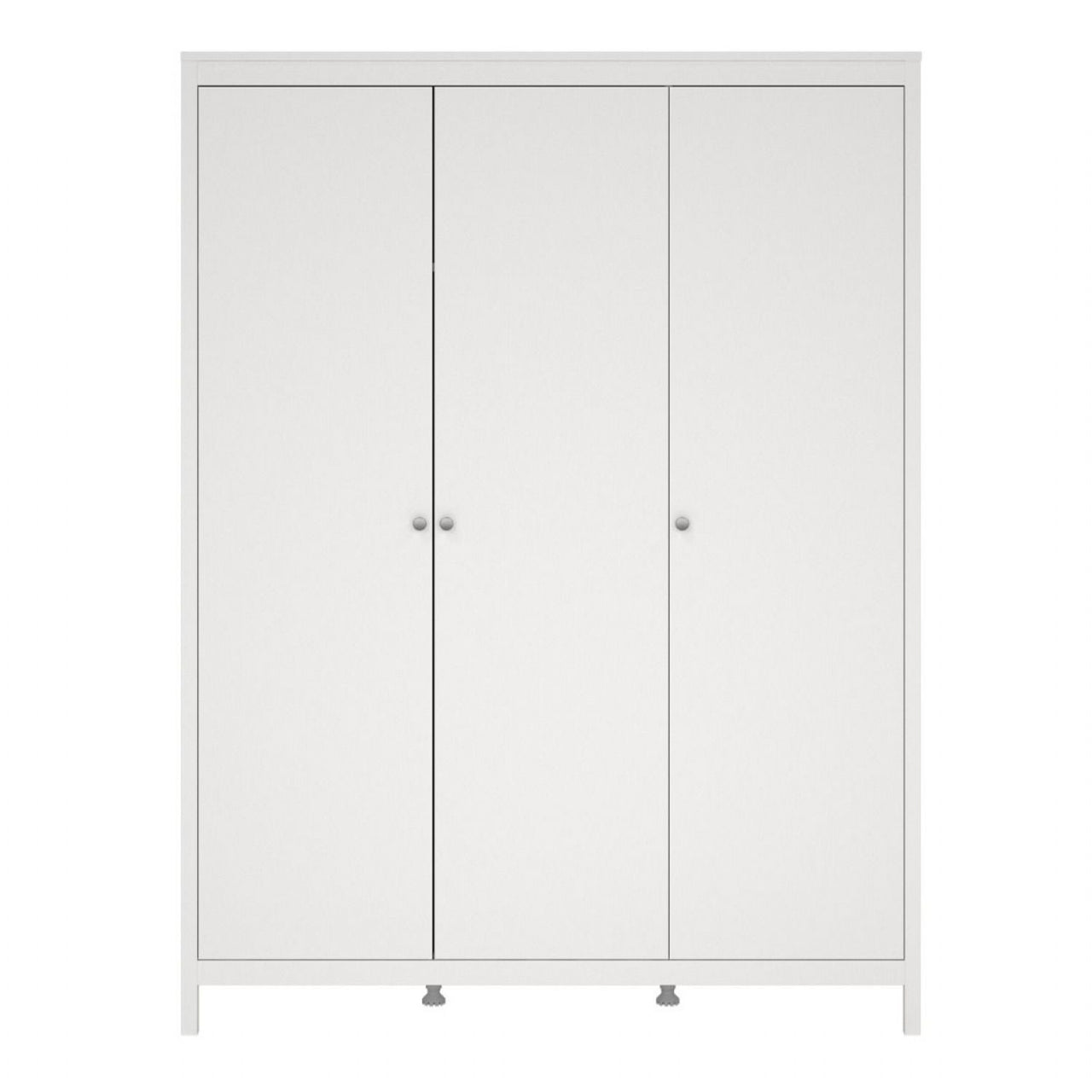 Large White 3 Door Triple Wardrobe 200cm Tall x 150cm Wide