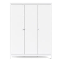 Thumbnail for Large White 3 Door Triple Wardrobe 200cm Tall x 150cm Wide