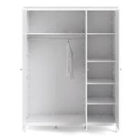 Thumbnail for Large White 3 Door Triple Wardrobe 200cm Tall x 150cm Wide