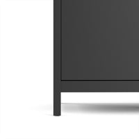 Thumbnail for Matt Black 3 Door Triple Wardrobe with 5 Shelves