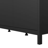 Thumbnail for Matt Black 3 Door Triple Wardrobe with 5 Shelves