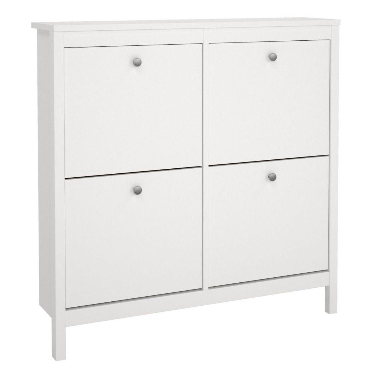 White 4 Compartment Shoe Storage Cabinet